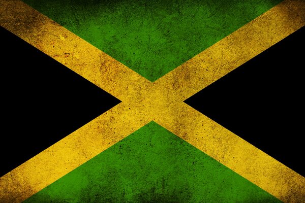 Flag of Jamaica: black, green, yellow