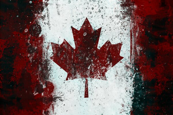 Bandera canadiense. Símbolo de hoja de arce