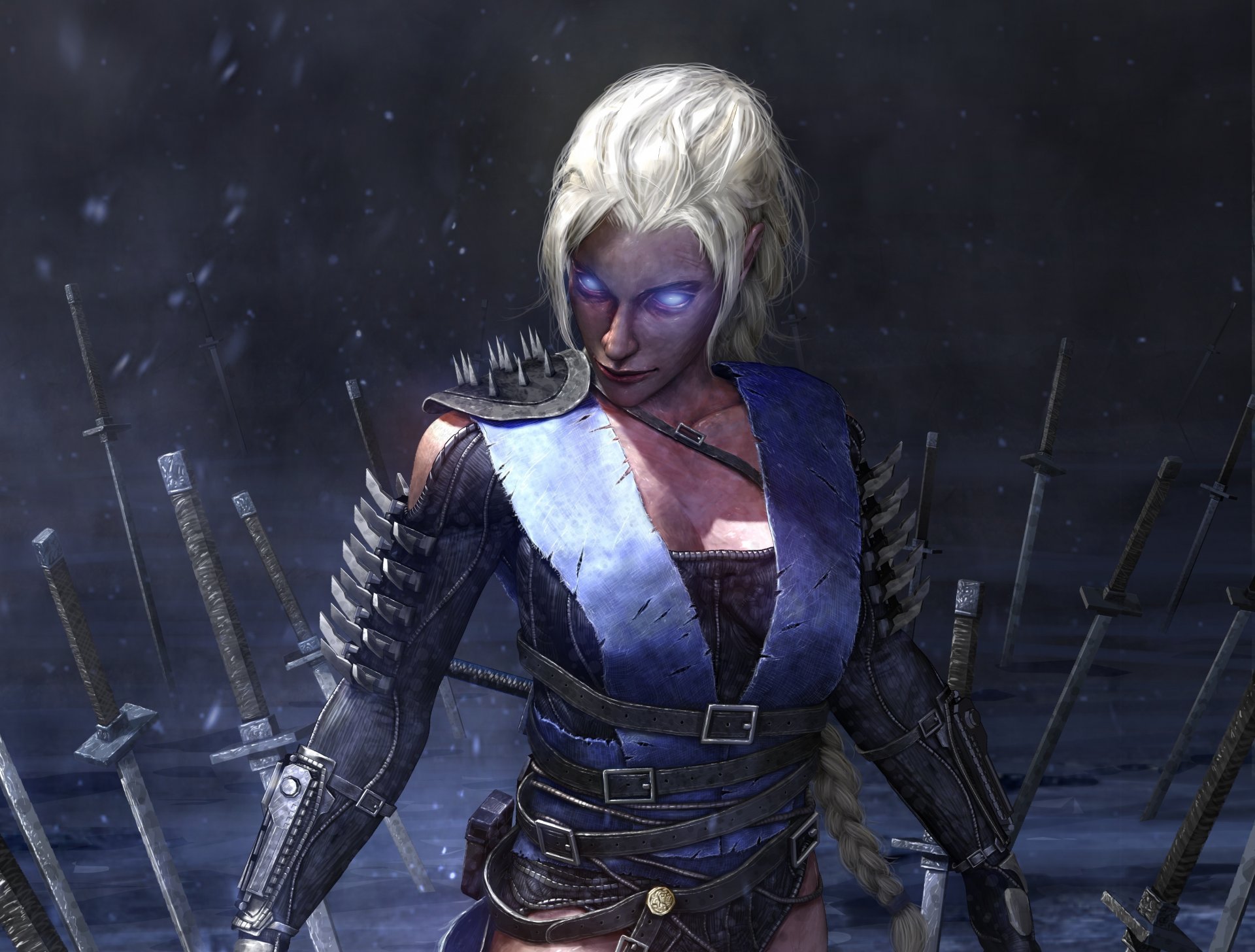 congelado kombat elsa-zero mortal kombat congelado crossover elsa fan art sub-zero chica espadas