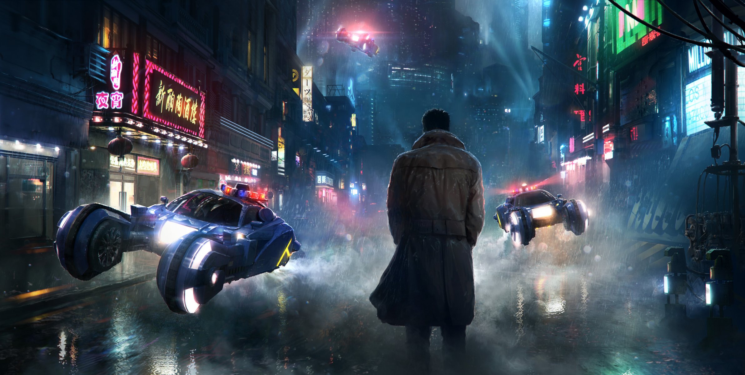 distopia strada futuro uomo pioggia arte trasporto fantascienza blade runner film blade runner