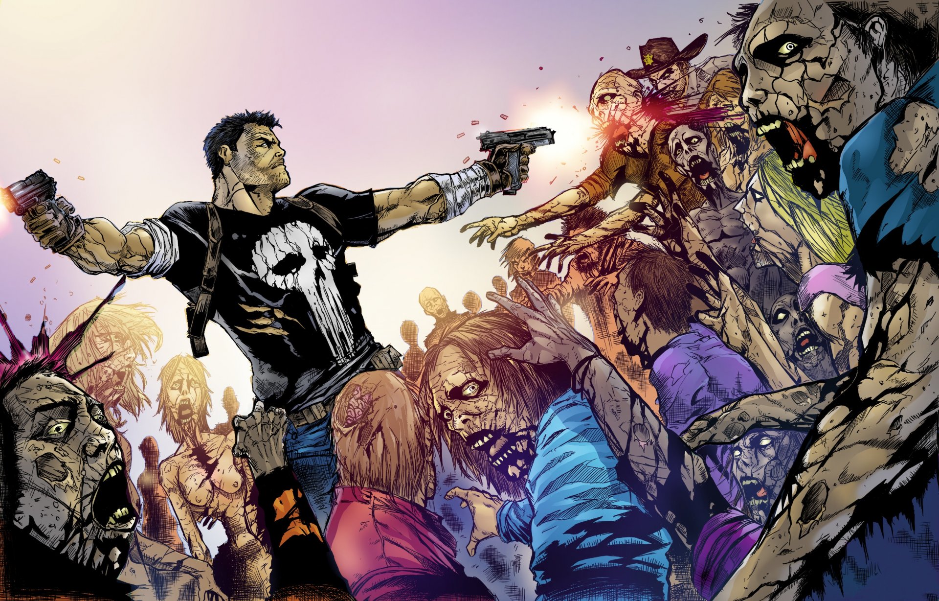 punisher frank castle crossover zombies the walking dead the walking dead