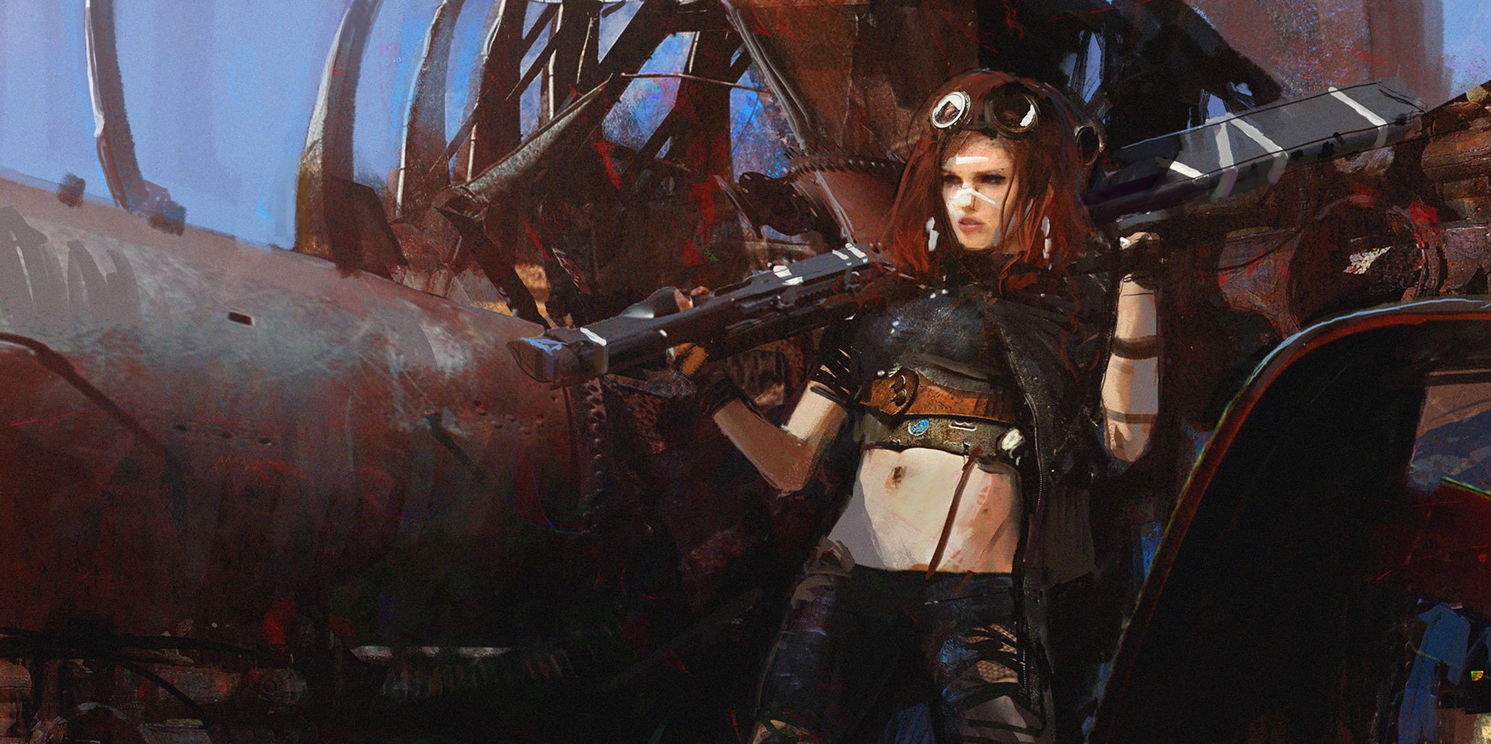 mad max fan art fille rousse arme