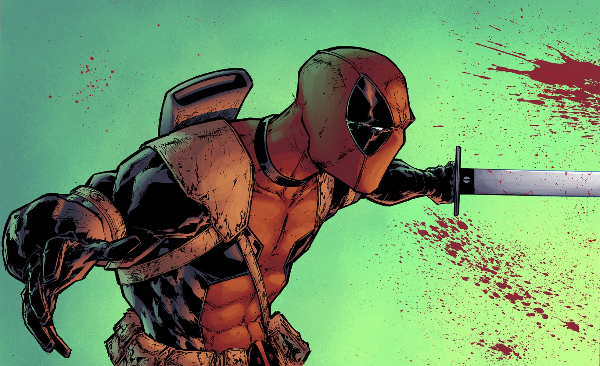 deadpool wade wilson comics bösewicht blut maske kunst schwert