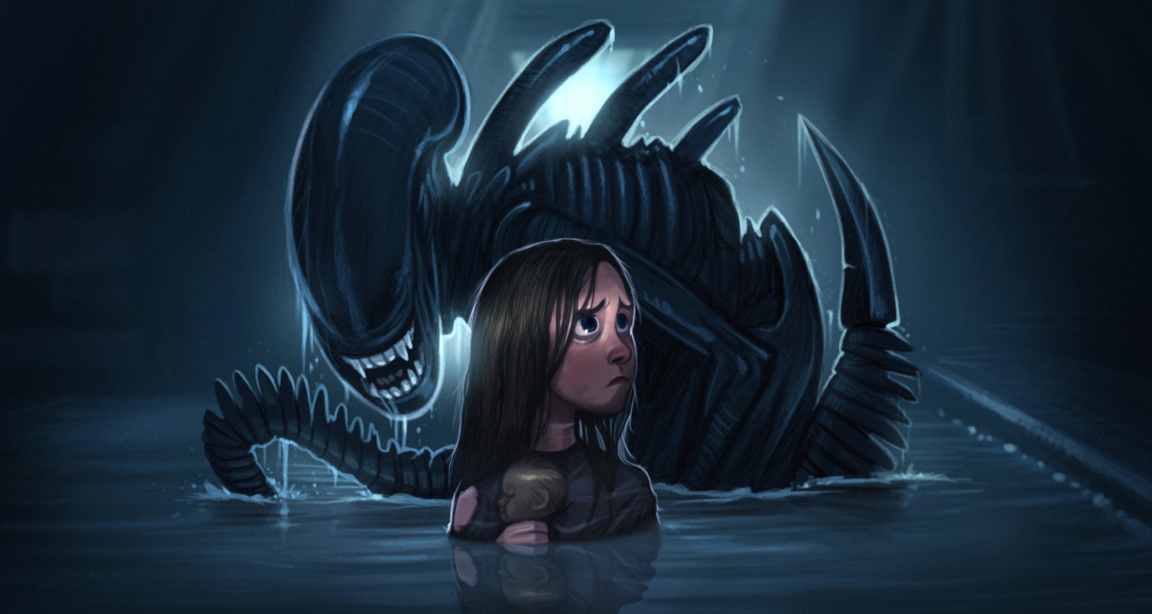 ausländer xenomorph james cameron fremde mädchen spielzeug wasser