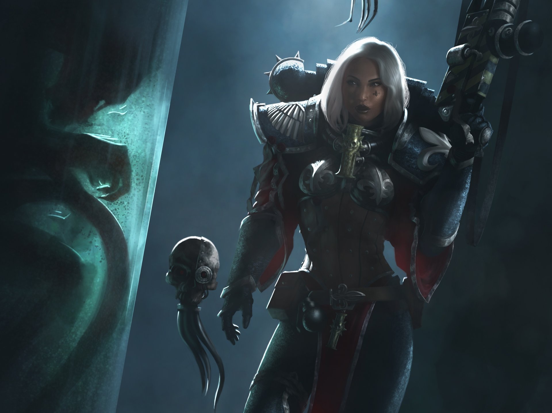 hermanas de la batalla adepto sororitas warhammer 40k arte chica ficción warhammer