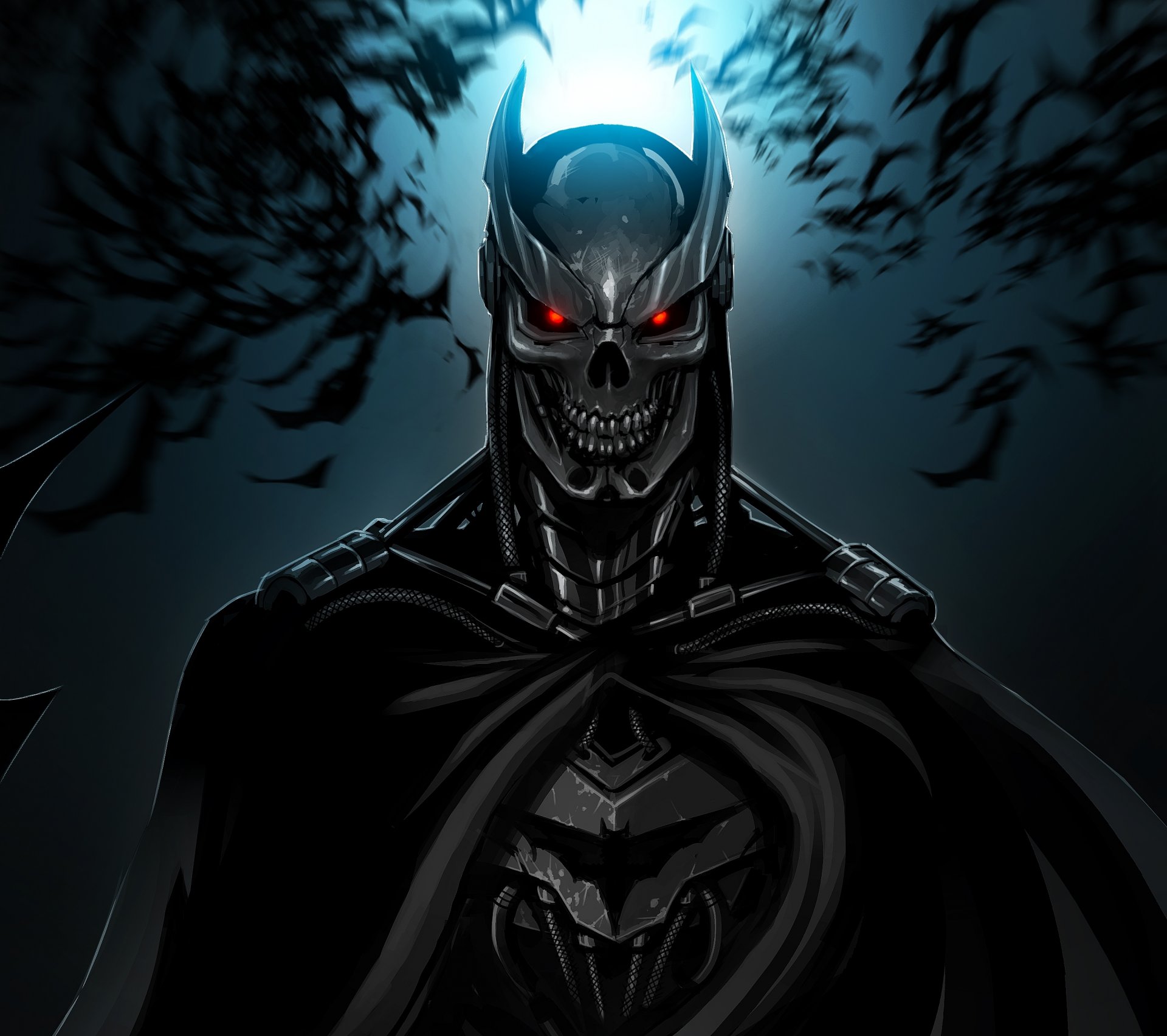 nacht mond batman terminator fan art