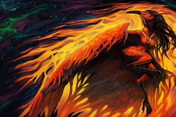 Phoenix and fire Art