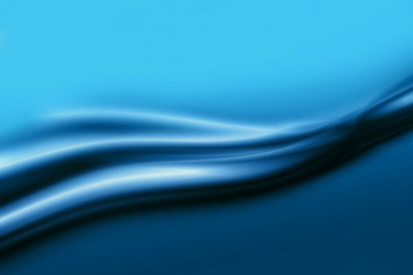 Minimalismus im Bild. Blaue Welle. Glatte Stofffalte