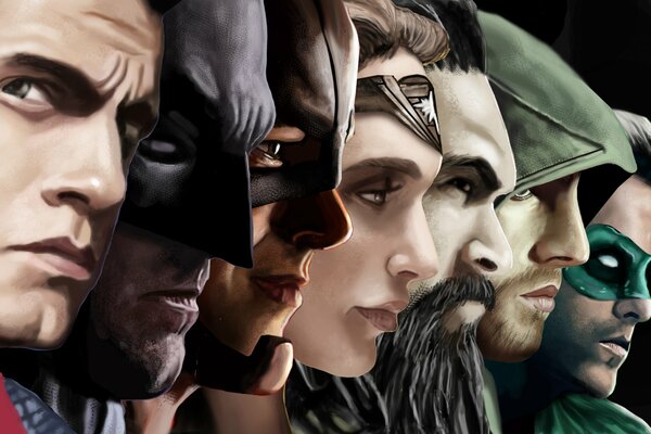 Герои вселенной DC на одной картинке арт