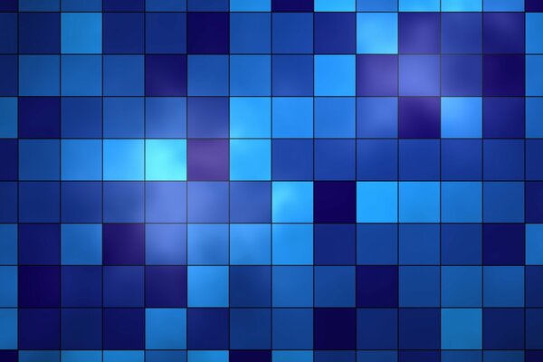 Blue shimmering squares on the wallpaper