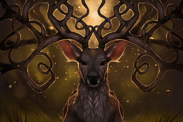 Leśna Magia: świetliki w rogach jelenia