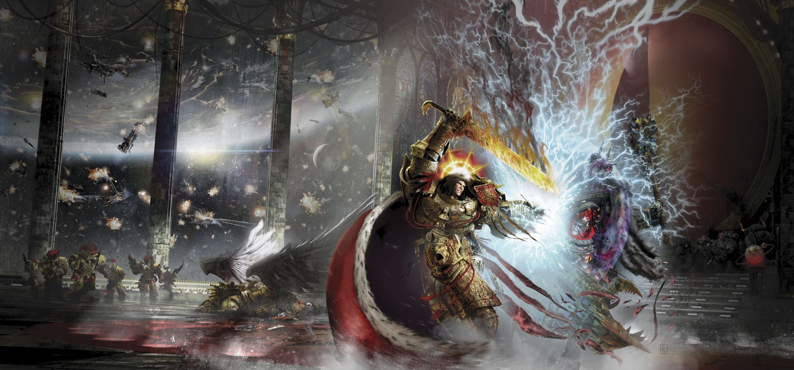 marteau de bataille 40 000 hérésie horus visions d hérésie empereur gore sanguinius custodes terra gore terra combattez