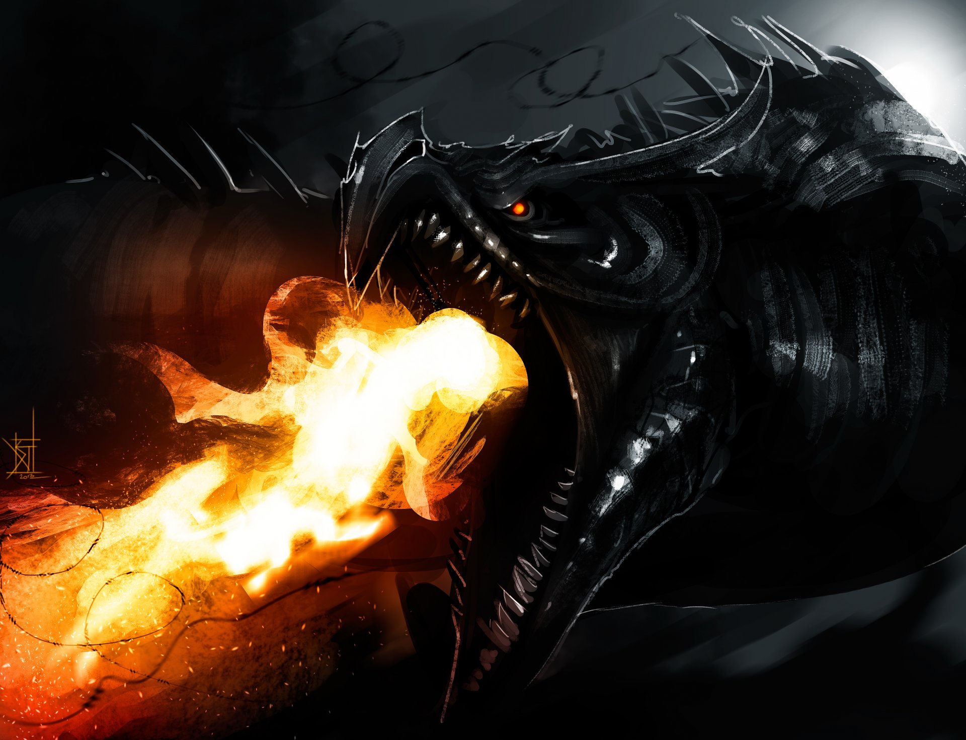 alduin by therisingsoul art the elder scrolls v skyrim dragon flame