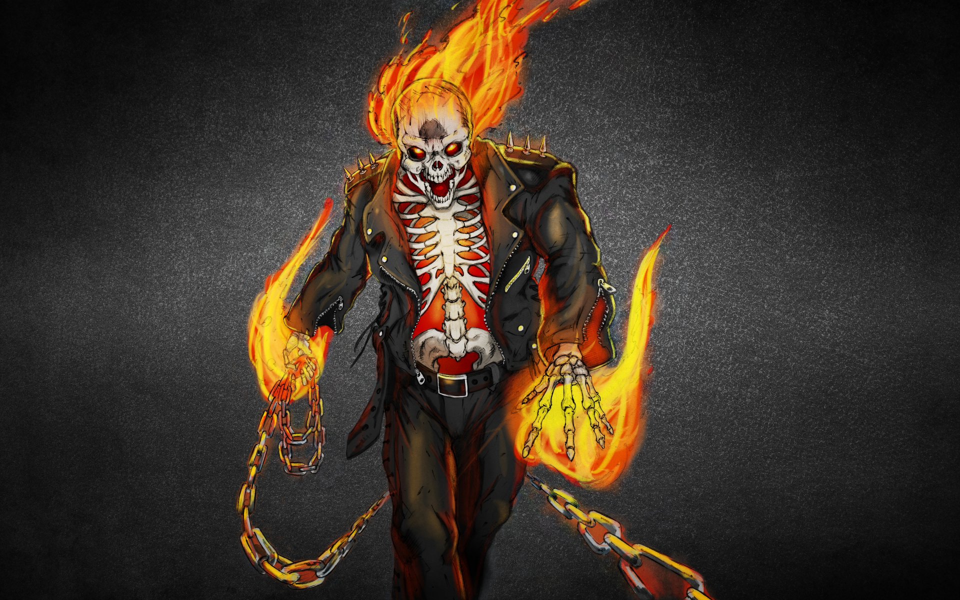 ghost rider ghost rider skelett feuer flamme schädel dunkler hintergrund