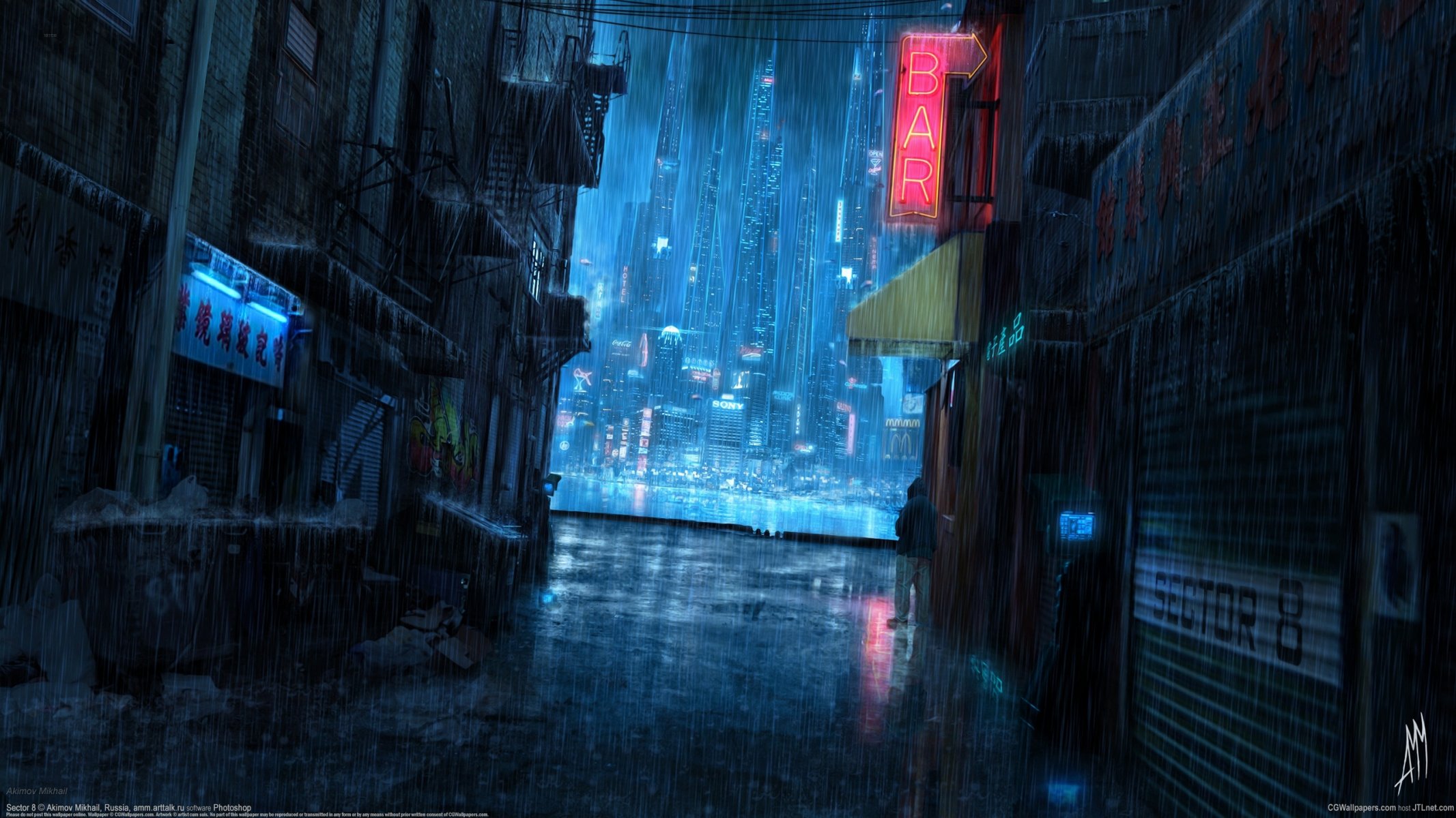 akimov mikhail mikhail akimov ciudad noche lluvia