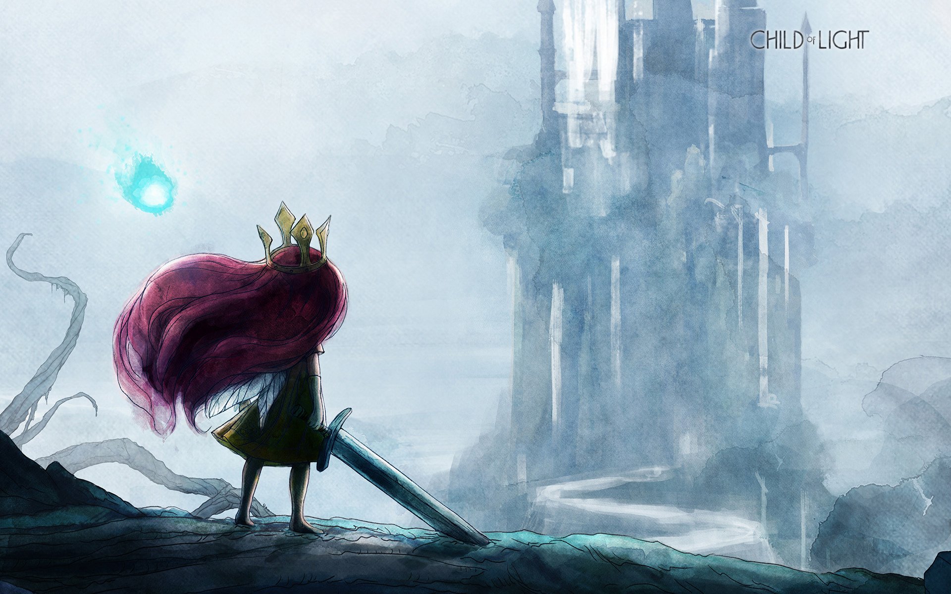 child of light castle crown sword purple hair wallpaper