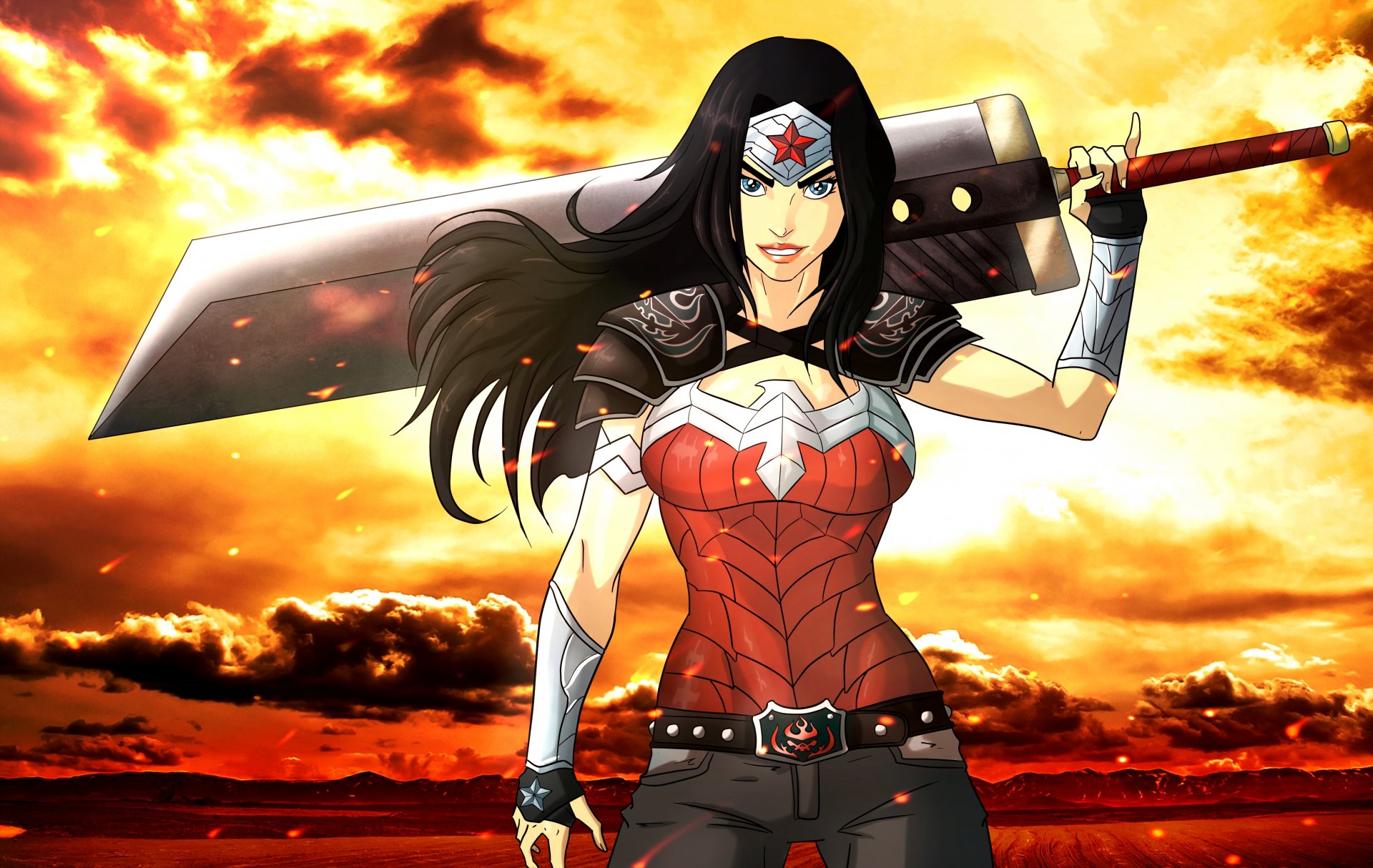 wonder woman amazing woman fan art sword dc comic