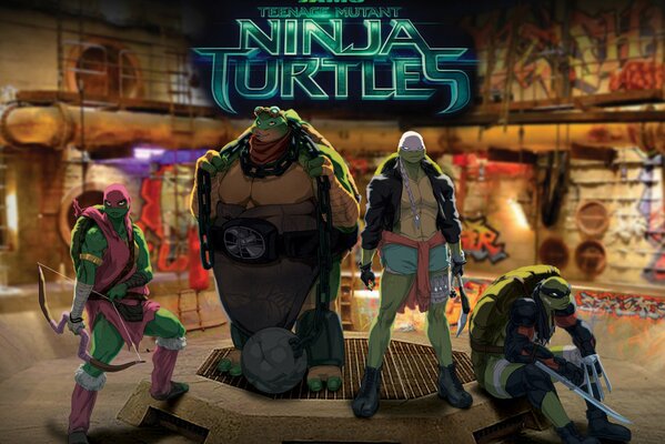 Leonardo, Donatello, Rafael y Miguel ángel de las tortugas ninja