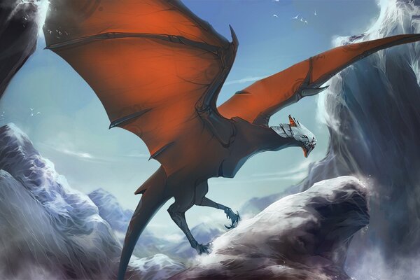 Dragon volant dans le ciel