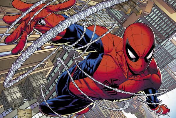 Une scène de la bande dessinée sur Spider-Man