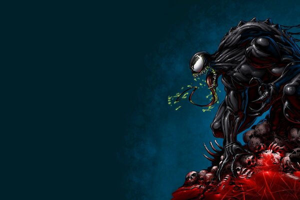 Venom comic on a dark background