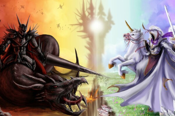 Fantastic art. Good and evil