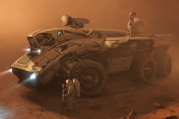 Fantastisches Geländefahrzeug - Expedition zum Mars