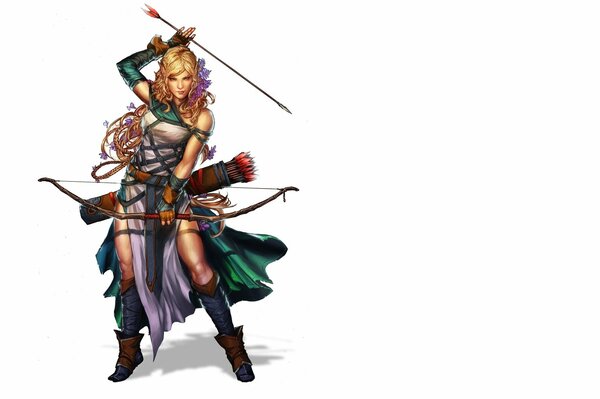 Art image of an archer girl