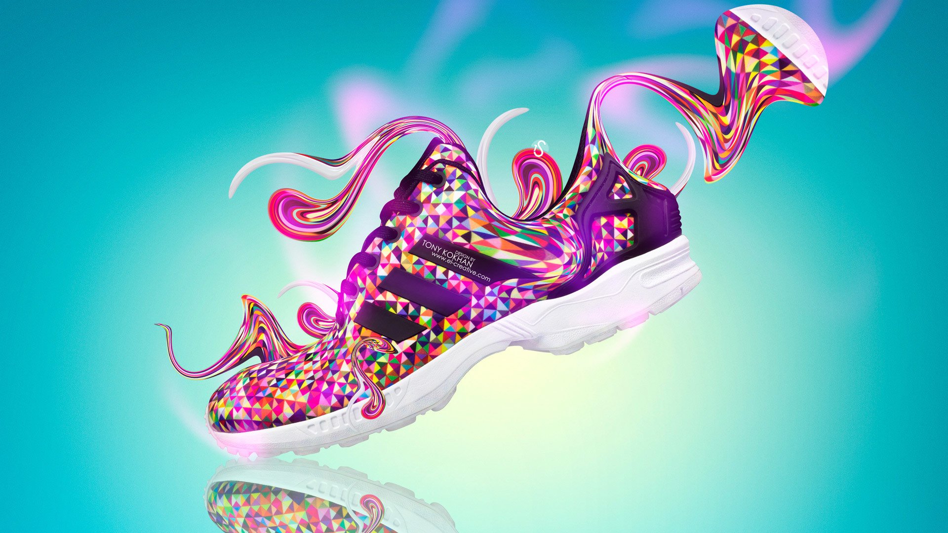 tony kohan adidas shoes fantasy plastic multicolors side creative style clothing sneakers adidas photoshop design bright color