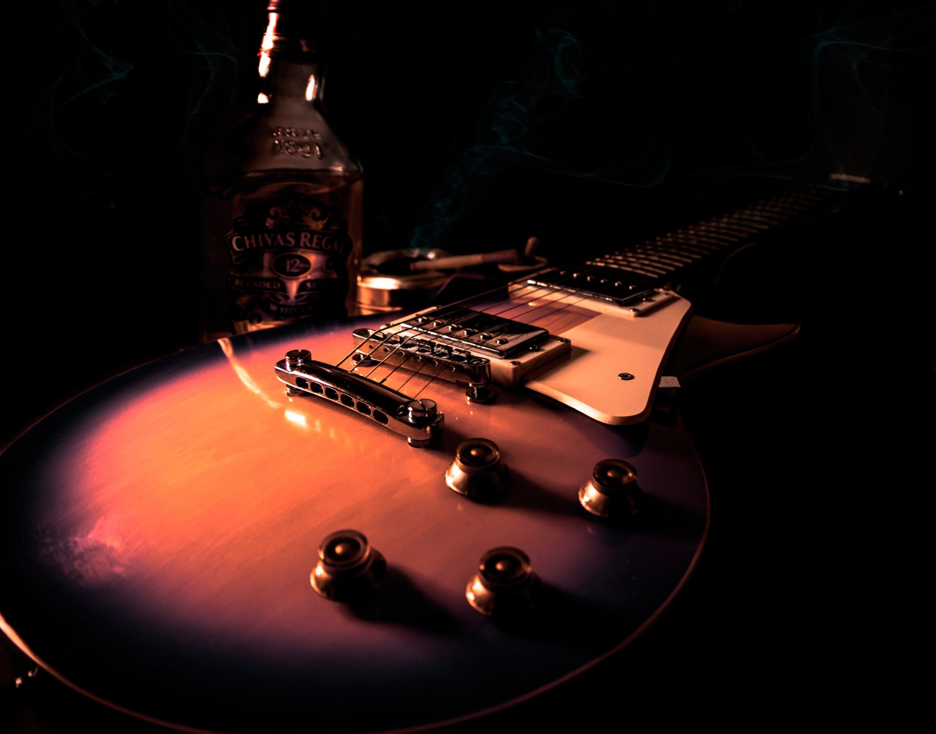 electric guitar guitars smoke a bottle