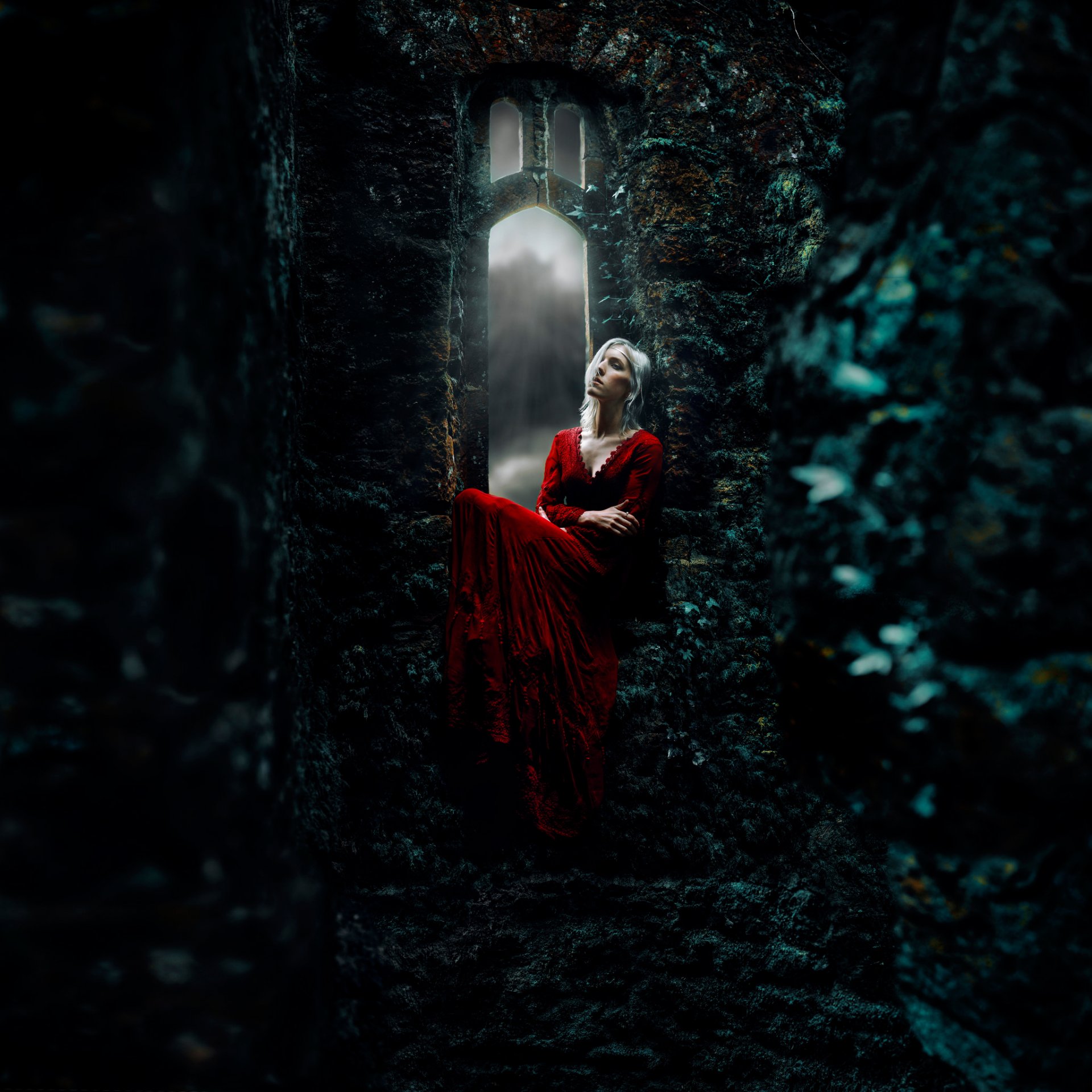 kindra nicola girl red dress castle