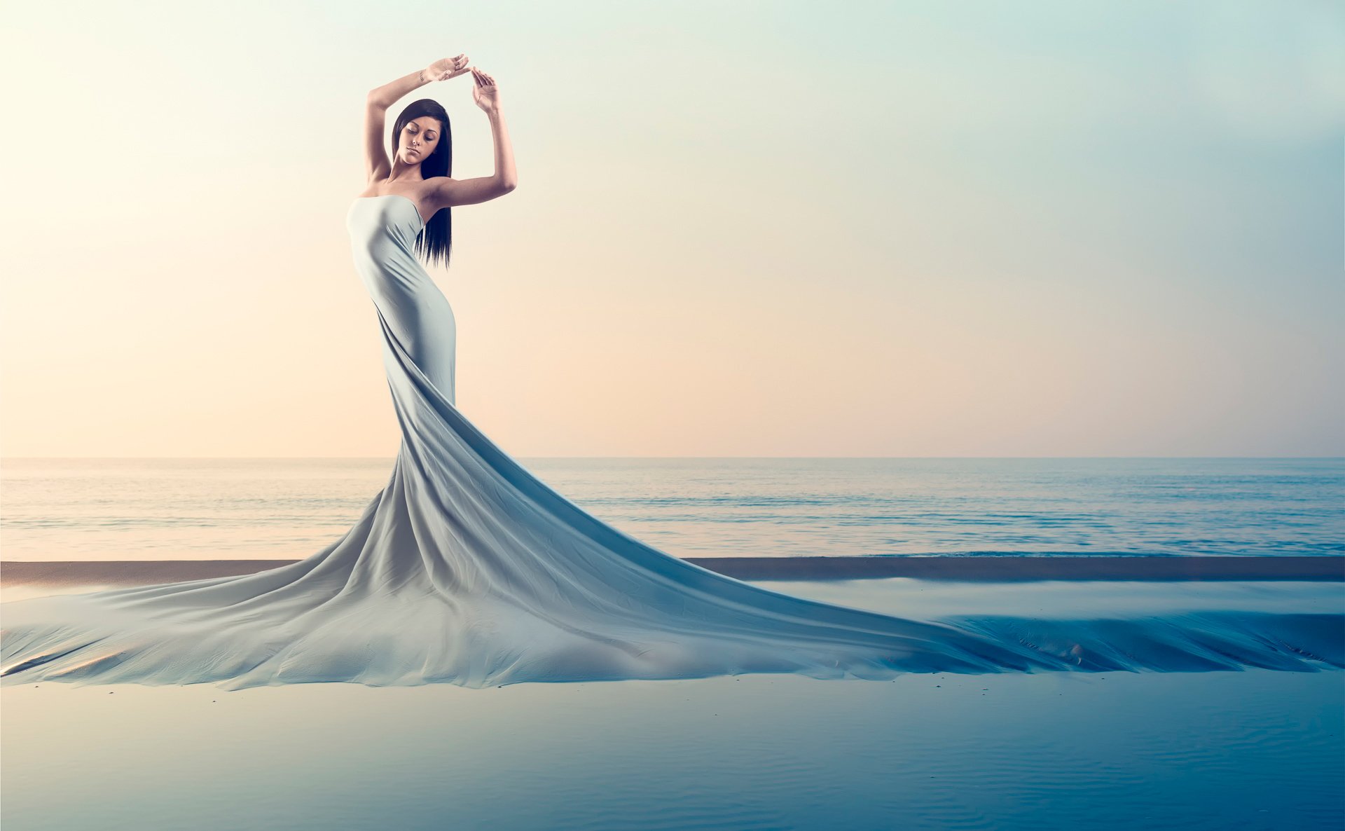 genesi ragazza spiaggia vestito