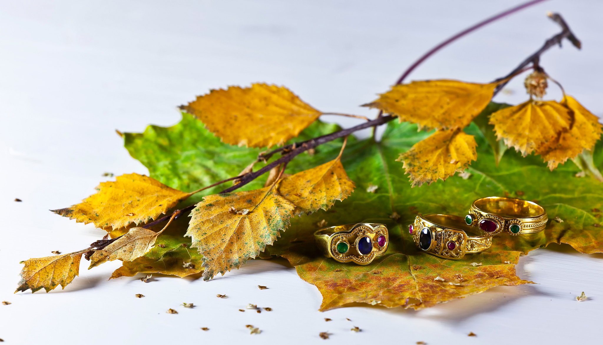 leaves decoration ring