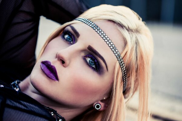 Gothic girl with purple makeup