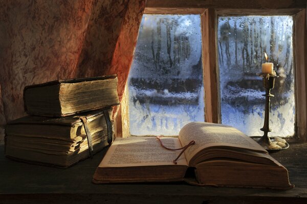 Winter evening reading your favorite book