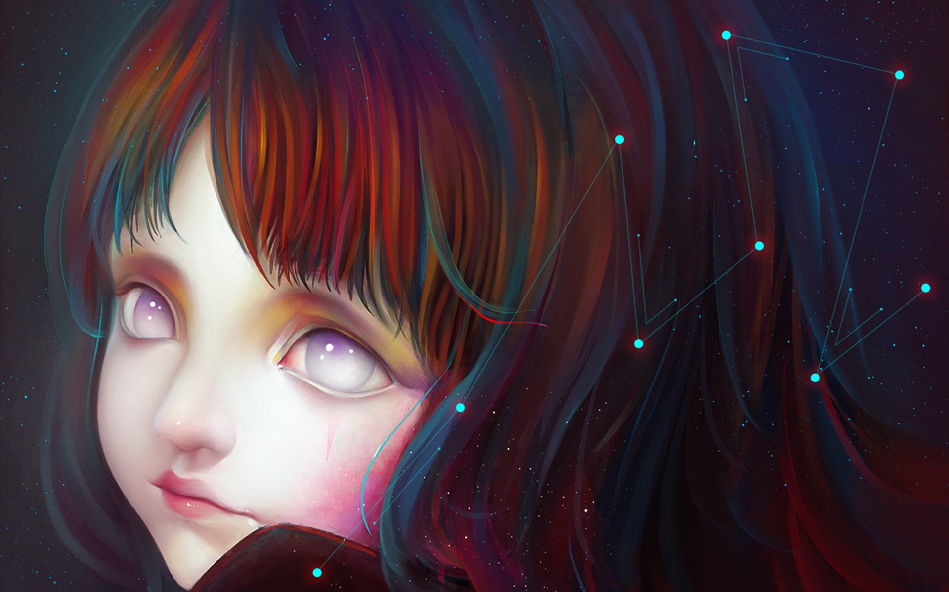 girl star constellation close-up