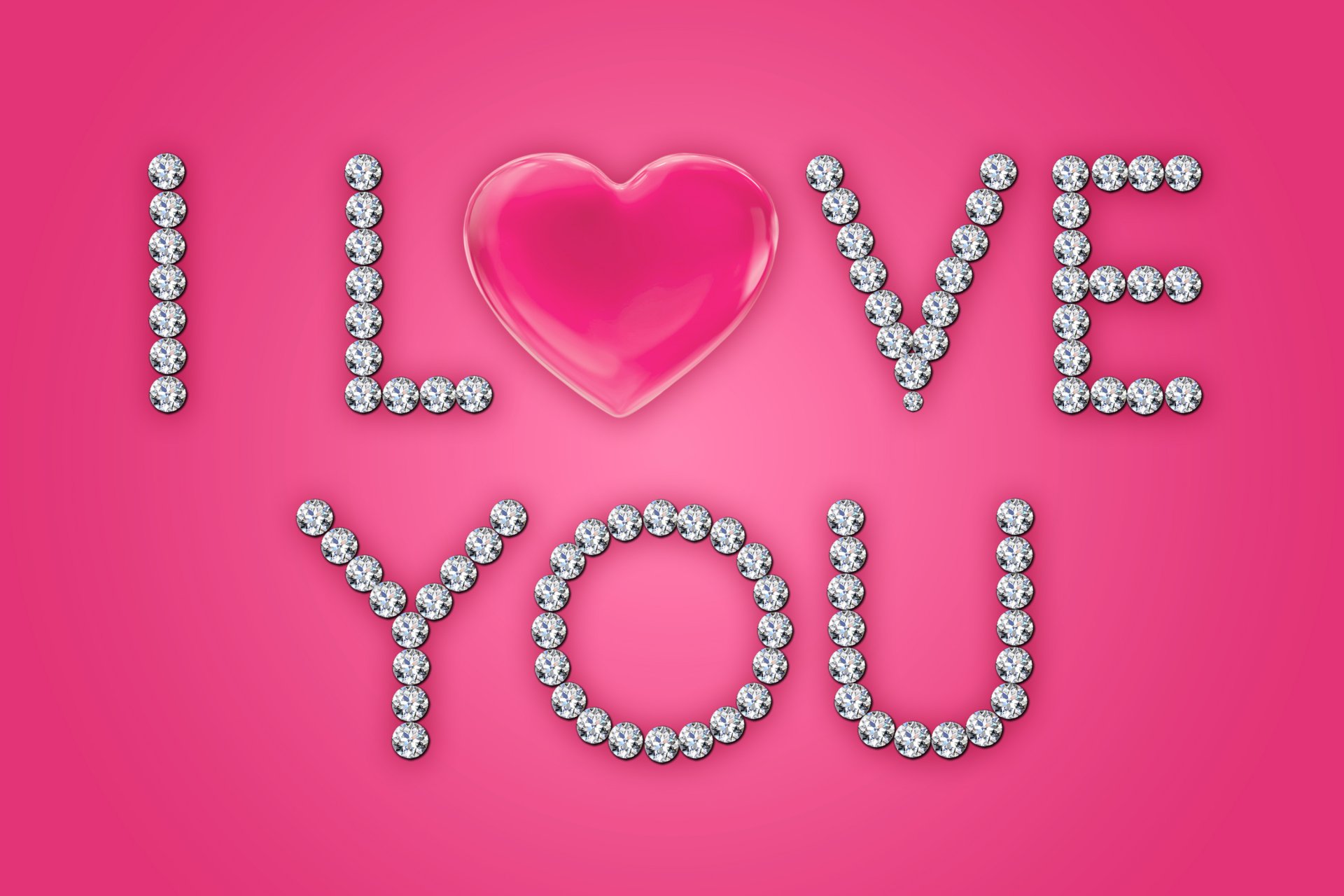 love I love you diamonds brilliant glamour pink marika design