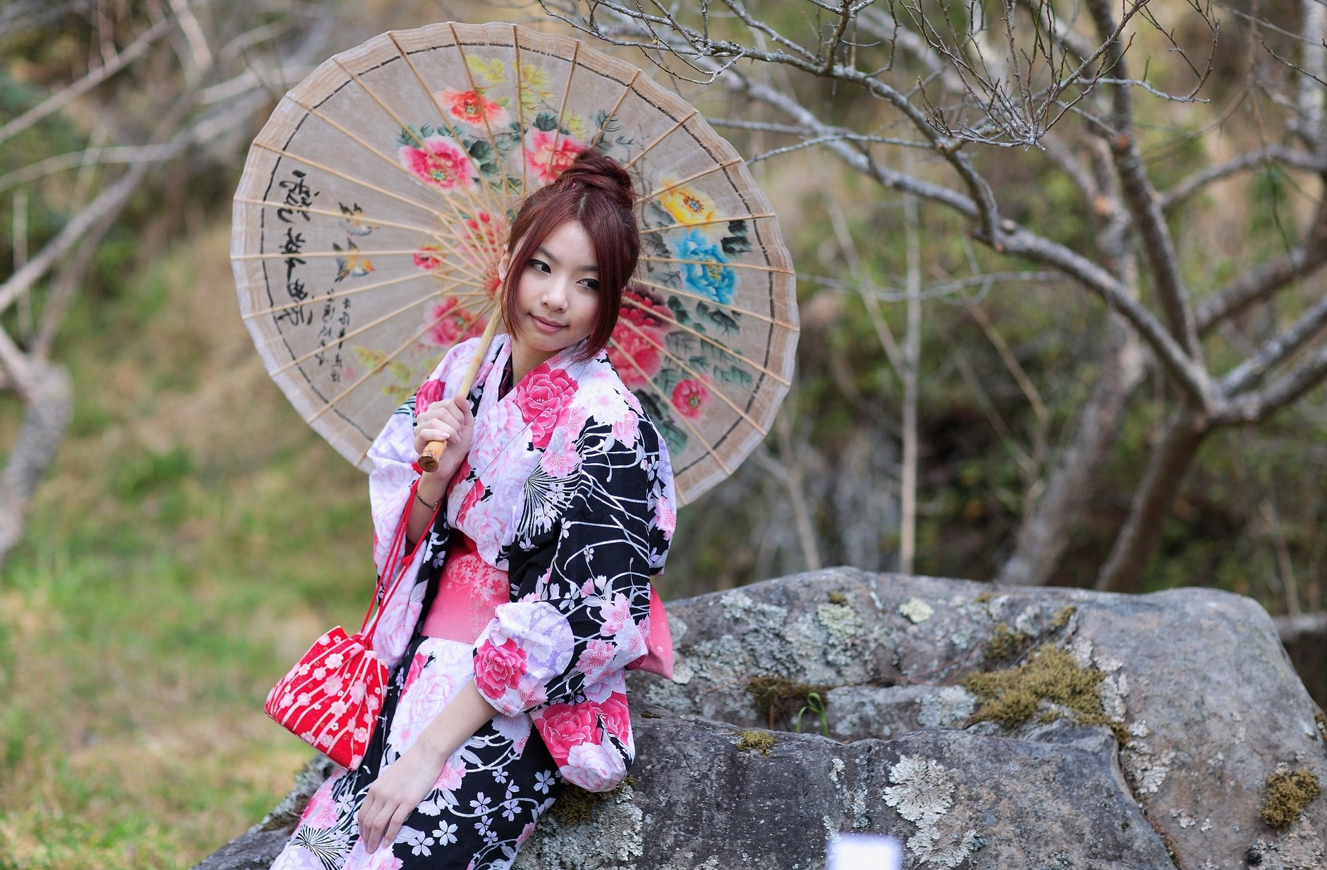 fille asiatique tenue parapluie style fille asiatique équipement