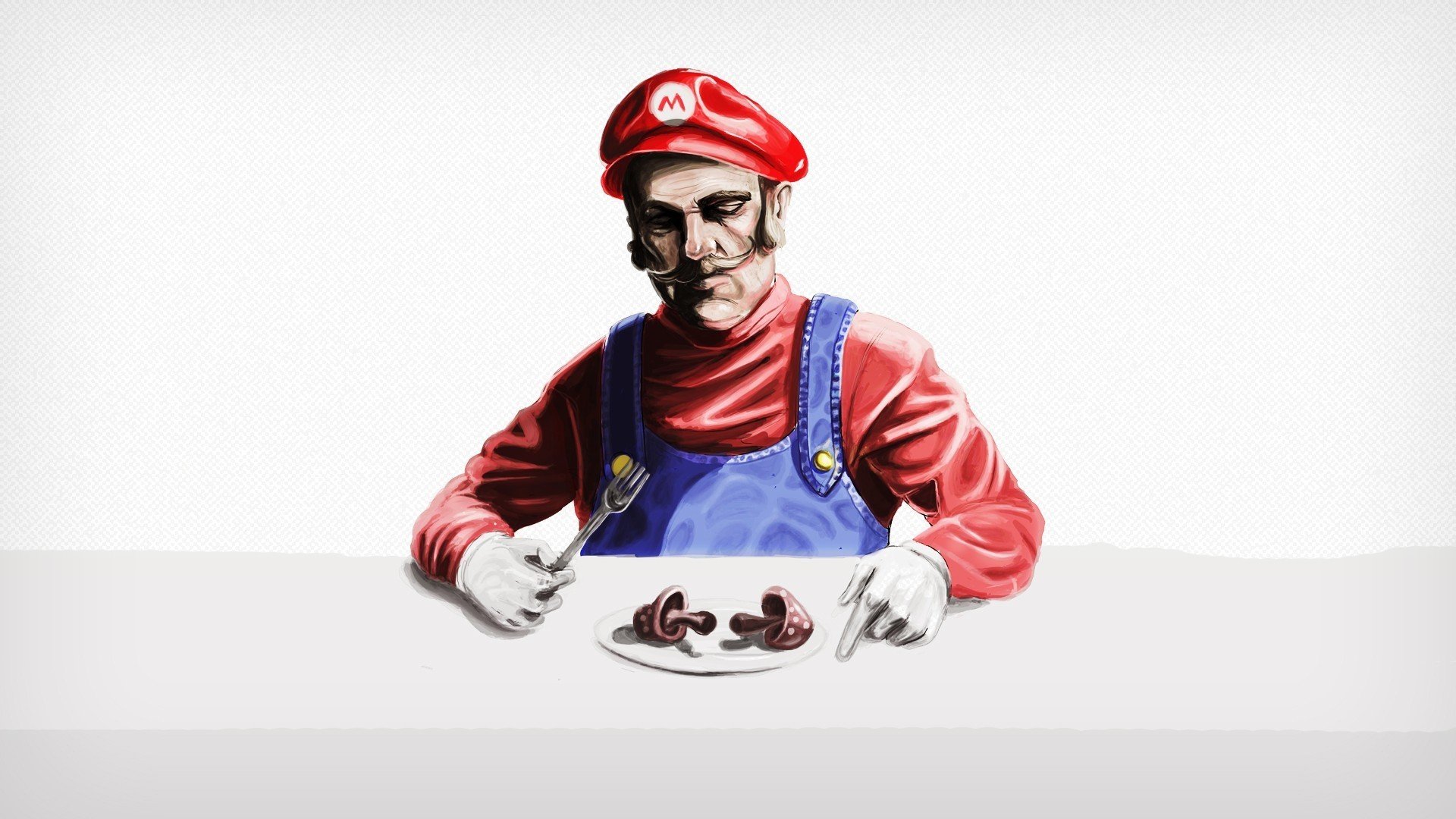 super mario nintendo comer juego rojo tenedor