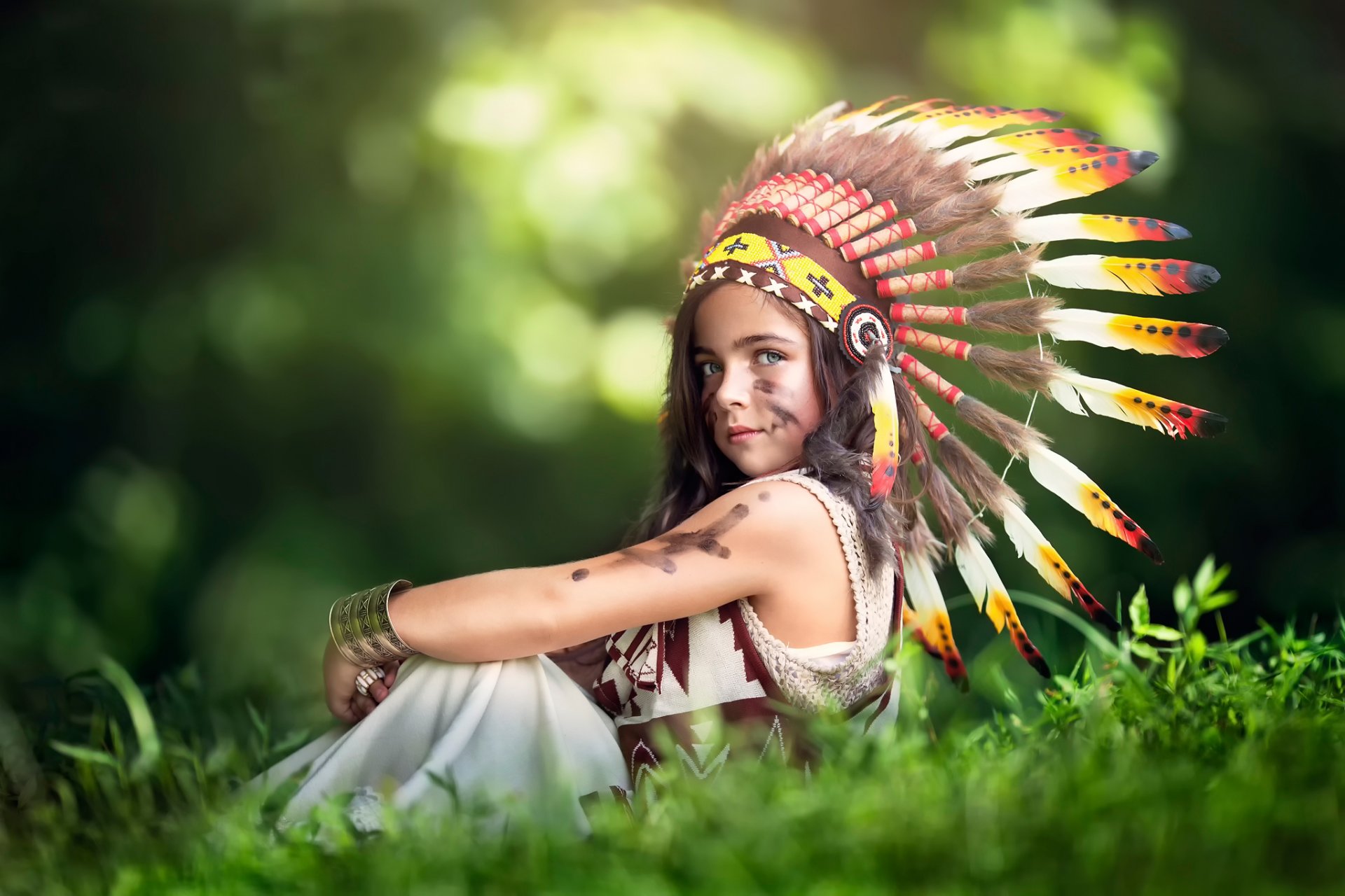 littlest indianer mädchen kopfschmuck federn