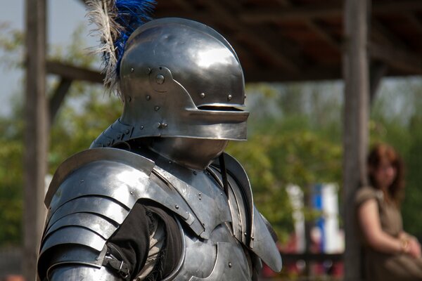 Knight warrior in metal armor