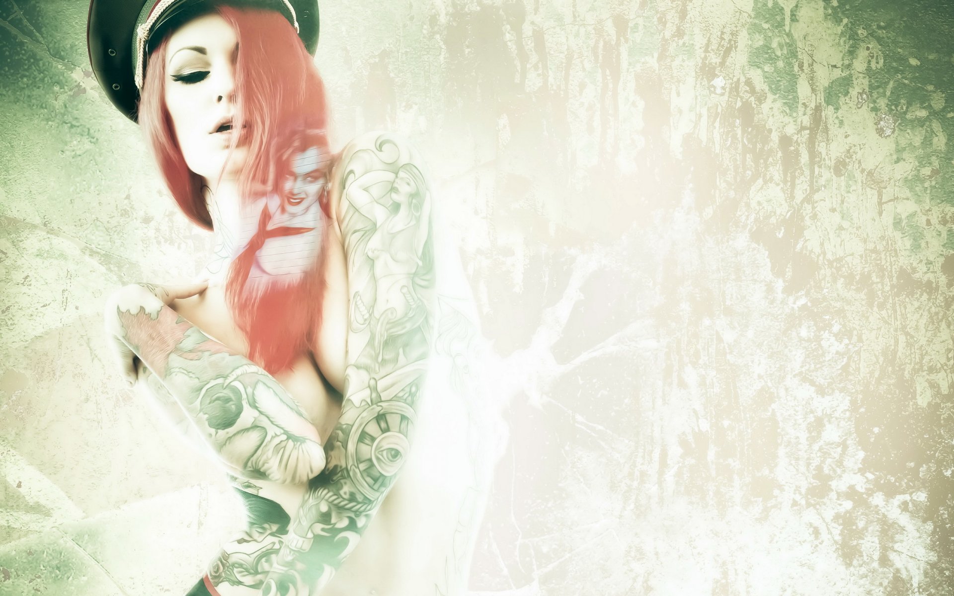 girl tattoos style background