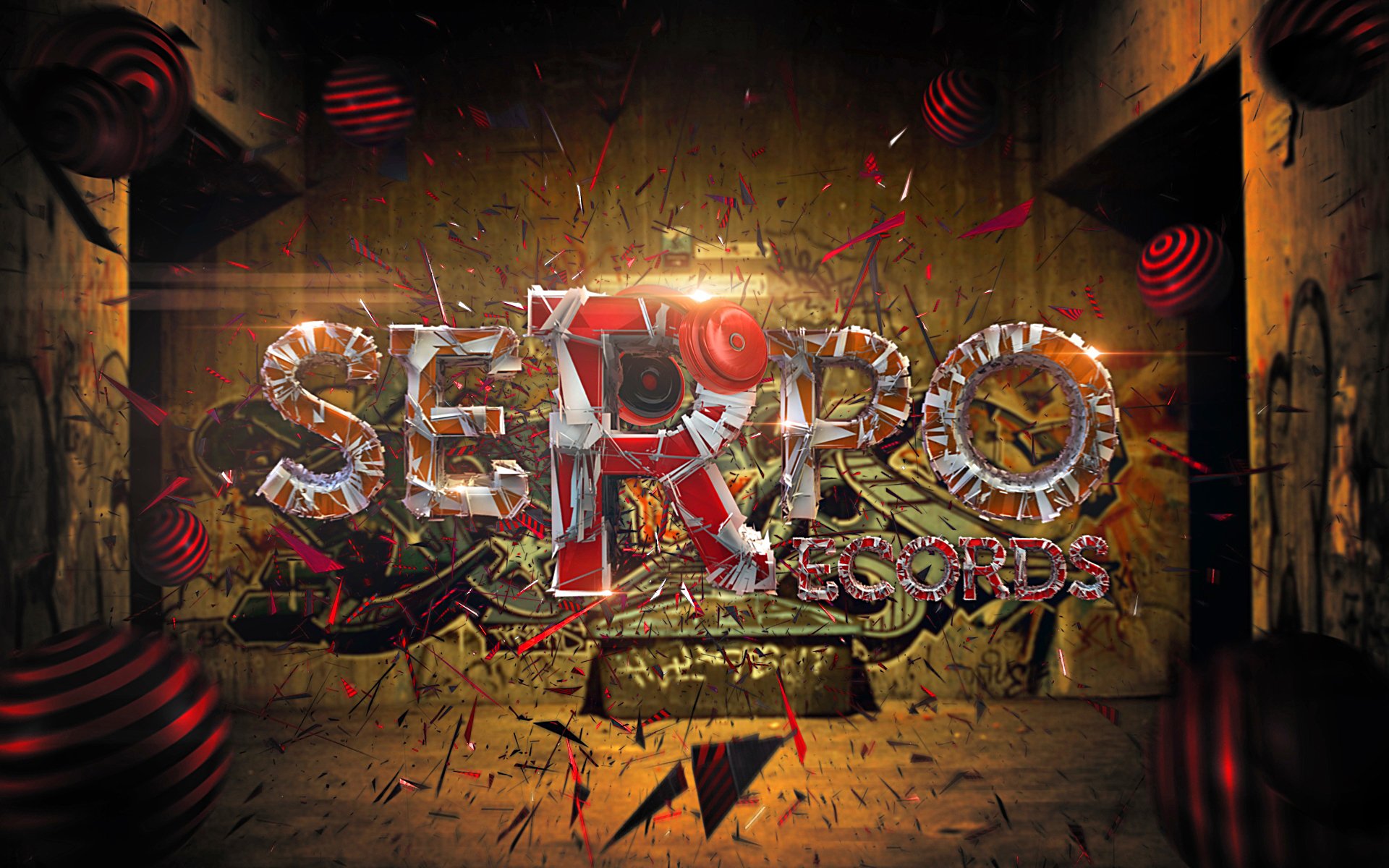 the text graffiti headphones serpo records render