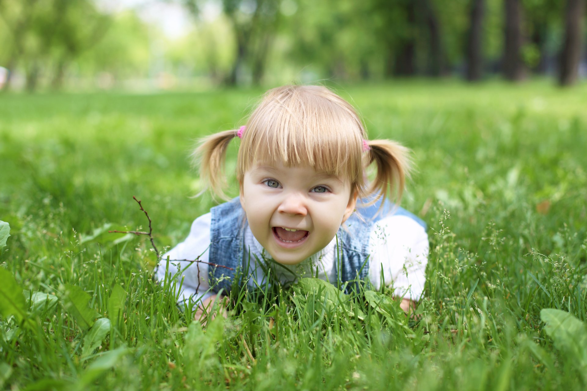 tylish little girl smiling happiness child children childhood grass park smile