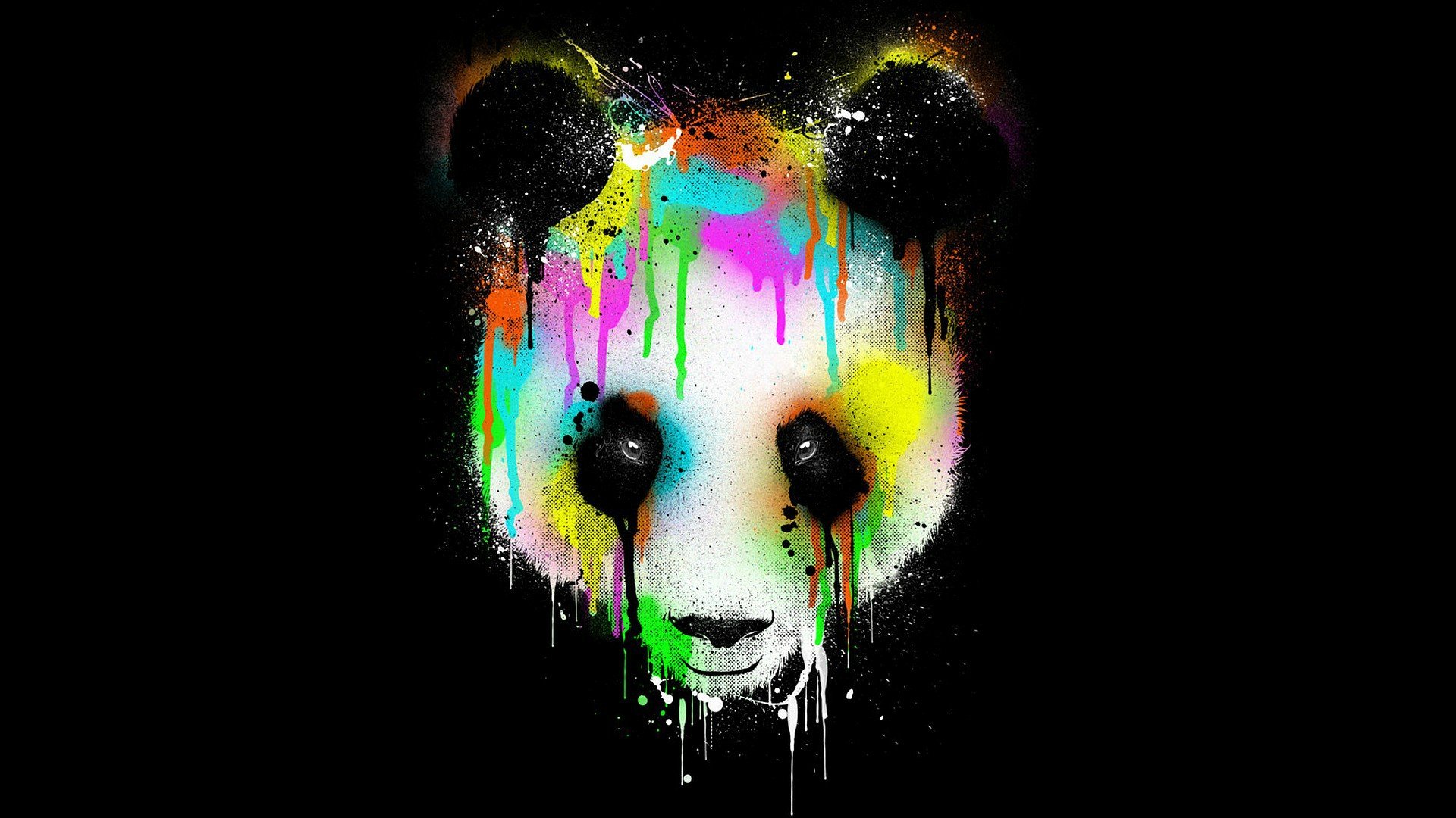 abstrakcje panda oczy kolory tło