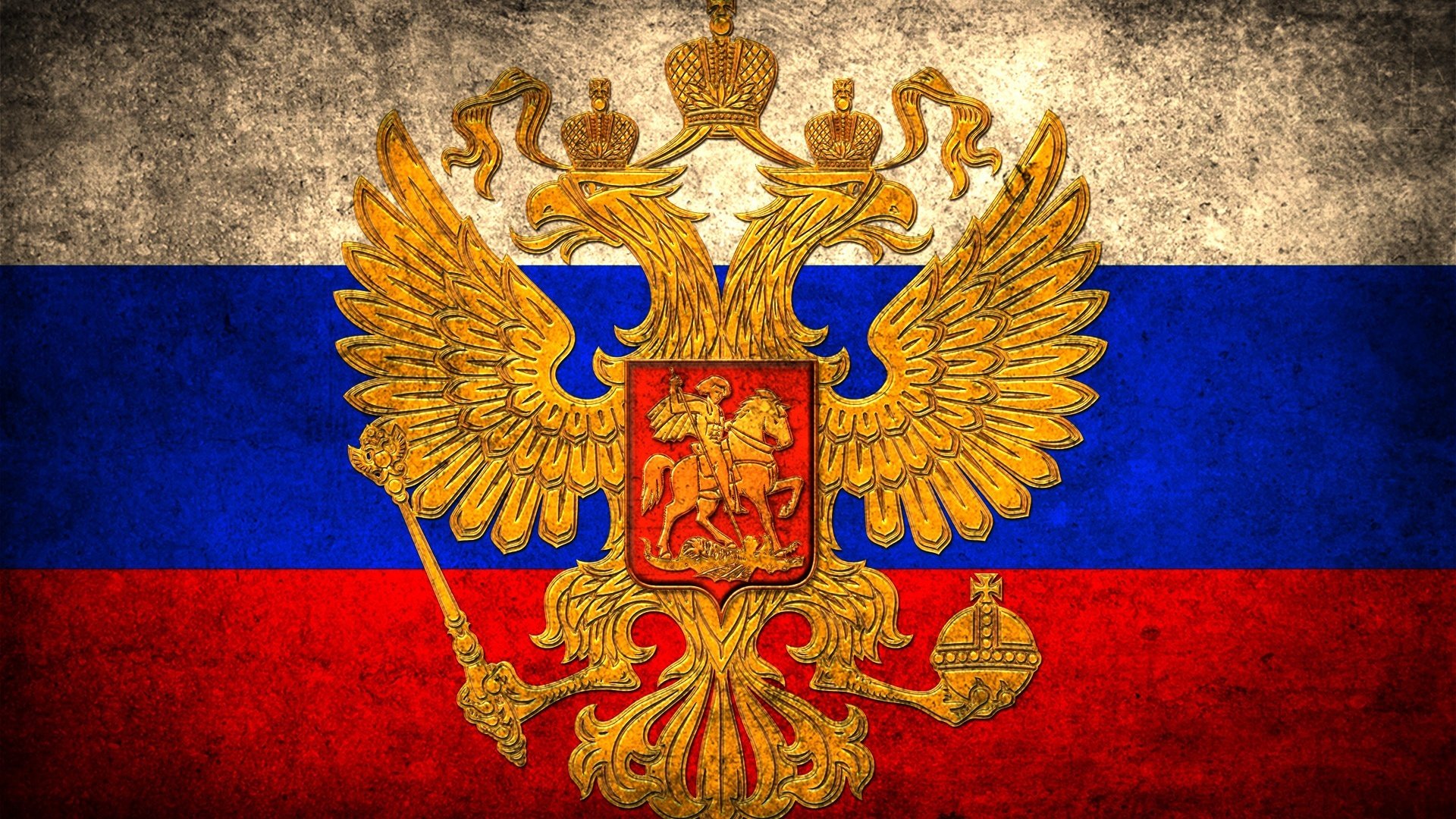 flag russia coat of arms two-headed eagle