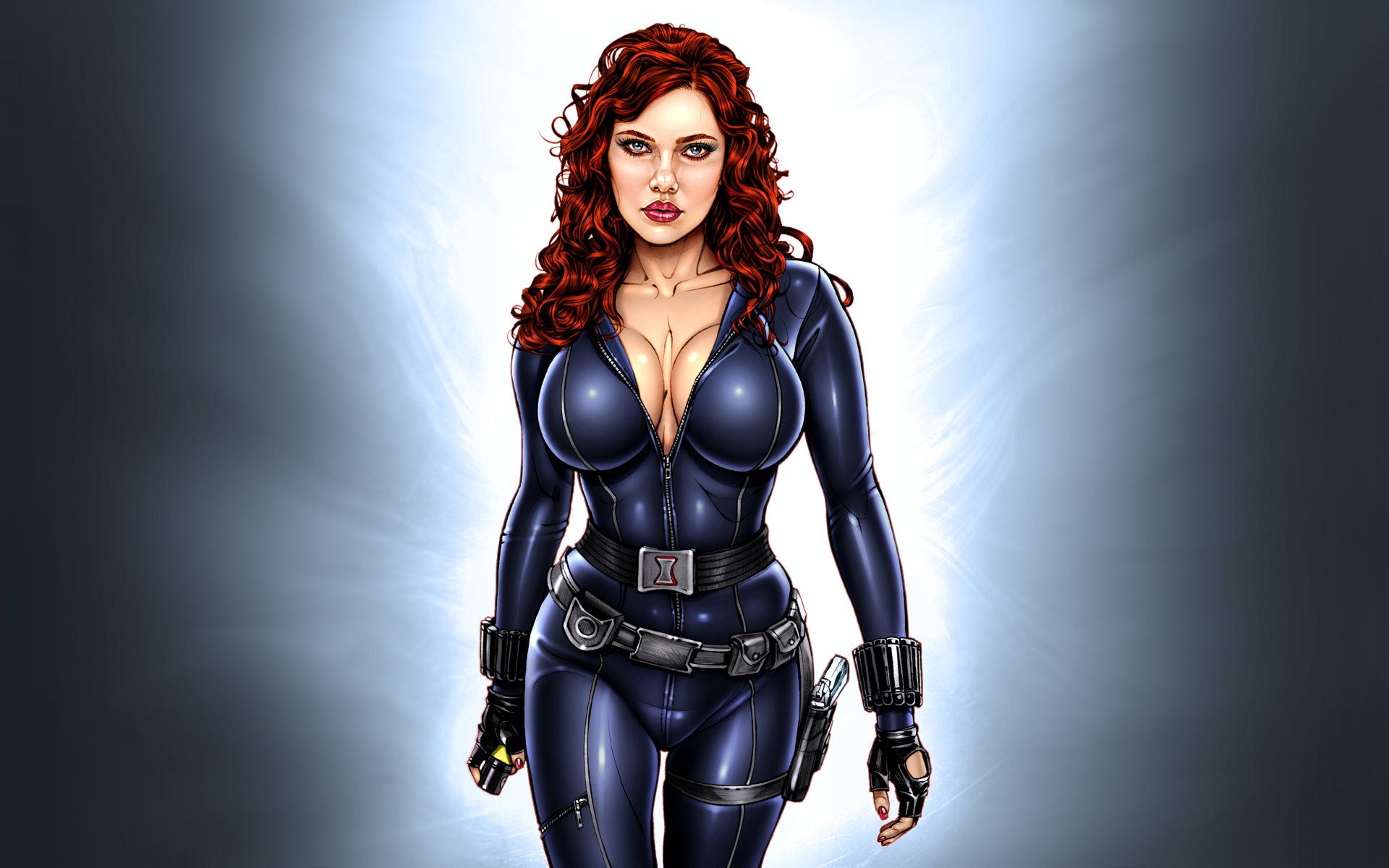 art scarlett johansson natalia romanova czarna wdowa iron man 2 armando huerta pin-up nowoczesny pinup