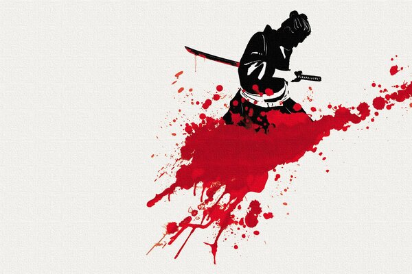 Picture of a samurai with a sword