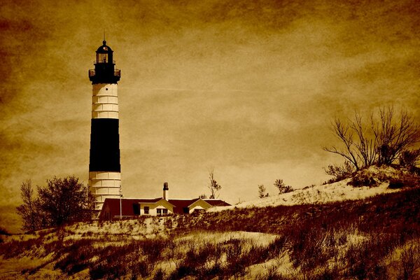 Stylish lighthouse image for background