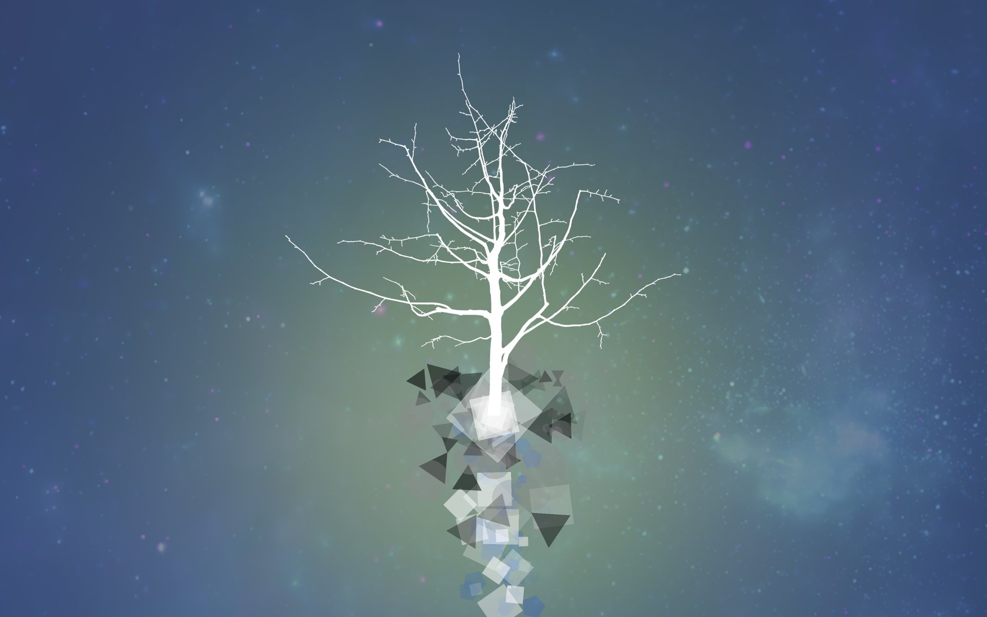 árbol vector espacio estrellas arte